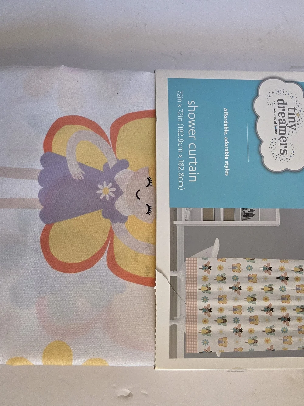 5 Piece Bathroom Set Fairy Shower Curtain + Liner, Shower Hooks, 2 Rugs